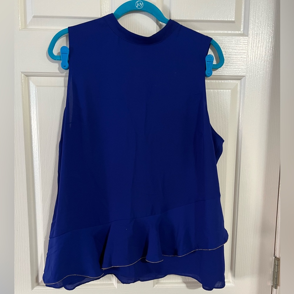 NWT Apt 9 Peplum Blouse with Metallic Detailing